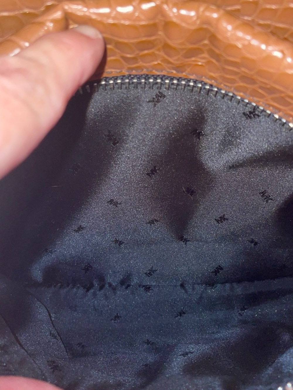 Michael Kors Brown Croc-Embossed Leather Backpack - Picture 4 of 6